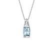 Thumbnail Image 1 of Cushion-Cut Aquamarine and Lab-Created White Sapphire Bezel-Set Pendant in 10K White Gold