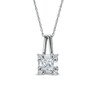Thumbnail Image 1 of Square-Cut Lab-Created White Sapphire Framed Pendant in 10K White Gold