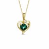 Thumbnail Image 1 of 6.0mm Heart-Shaped Lab-Created Emerald and White Sapphire Pendant in 10K Gold