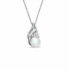 Thumbnail Image 1 of 6.0mm Freshwater Cultured Pearl and Lab-Created White Sapphire Pendant in 10K White Gold