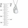 Thumbnail Image 2 of 6.0mm Freshwater Cultured Pearl and Lab-Created White Sapphire Pendant in 10K White Gold