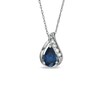 Thumbnail Image 1 of Pear-Shaped Lab-Created Blue and White Sapphire Pendant in 10K White Gold