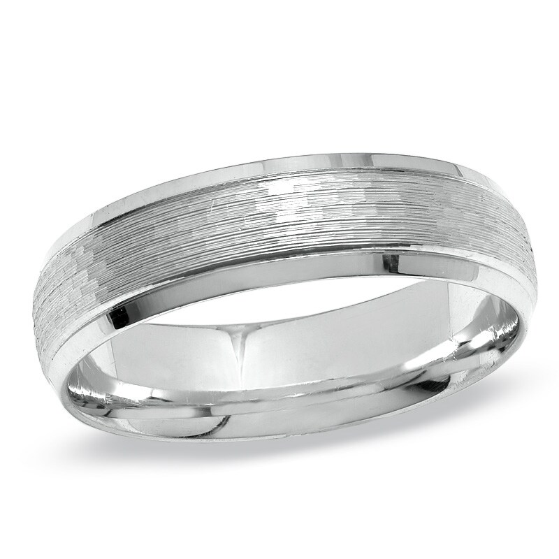 Main Image 1 of 6.0mm Wedding Band in 10K White Gold - Size 10.5