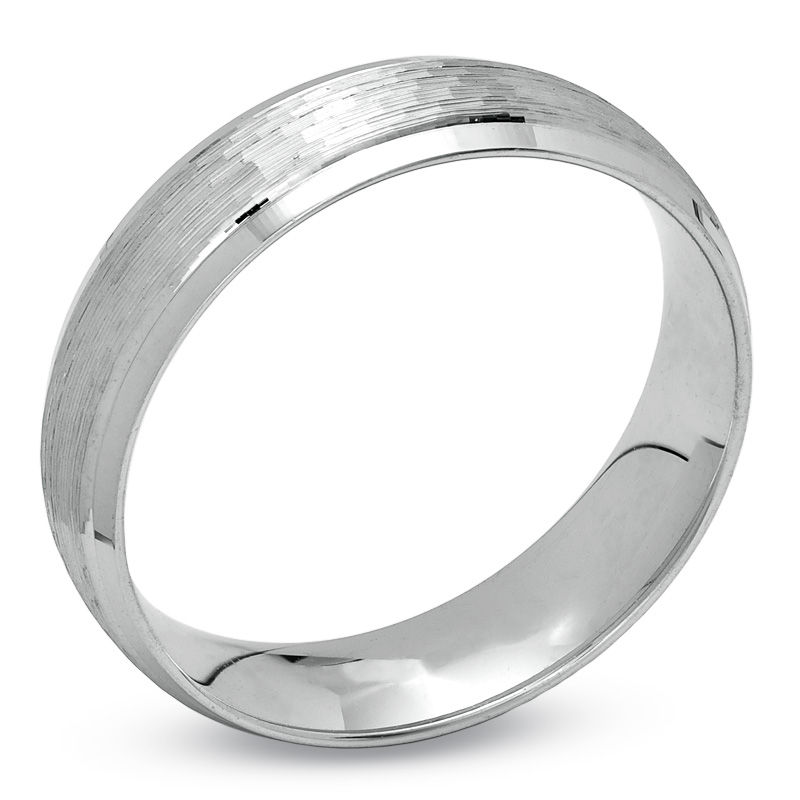 Main Image 2 of 6.0mm Wedding Band in 10K White Gold - Size 10.5