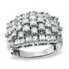 Thumbnail Image 1 of 2 CT. T.W. Diamond Flower Basket Ring in 10K White Gold
