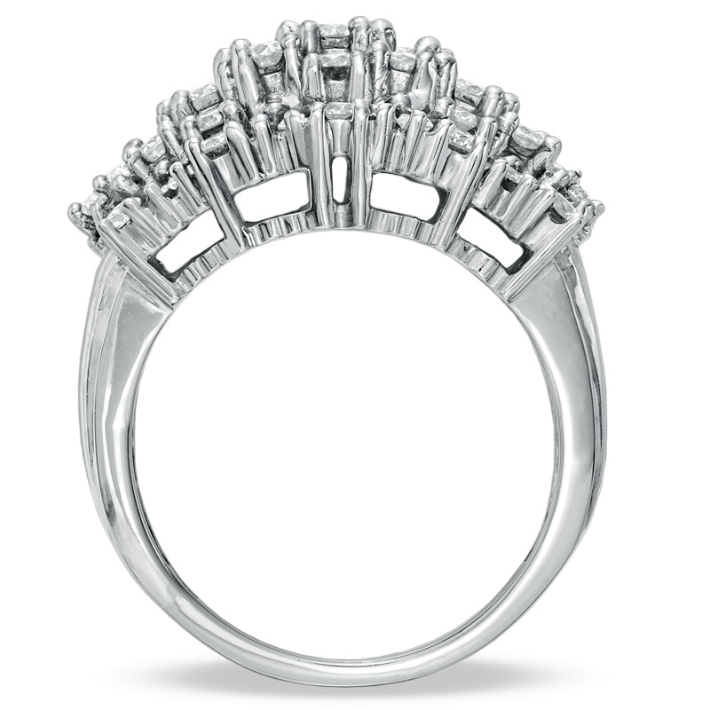 Main Image 2 of 2 CT. T.W. Diamond Flower Basket Ring in 10K White Gold