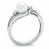 Thumbnail Image 2 of 6.0mm Freshwater Cultured Pearl and White Sapphire Ring in 10K White Gold