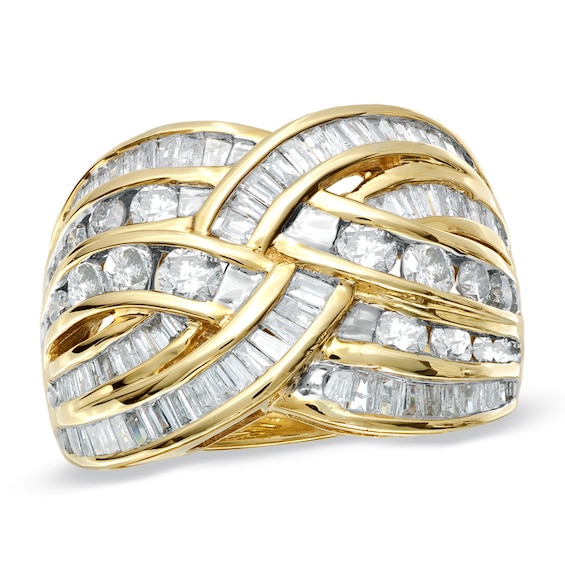 2 CT. T.w. Diamond French Braid Ring in 10K Gold