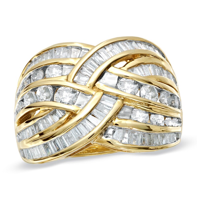 Main Image 1 of 2 CT. T.W. Diamond French Braid Ring in 10K Gold