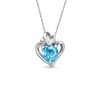 Thumbnail Image 1 of 7.0mm Heart-Shaped Blue Topaz and White Sapphire Pendant in 10K White Gold