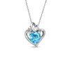 Thumbnail Image 0 of 7.0mm Heart-Shaped Blue Topaz and White Sapphire Pendant in 10K White Gold