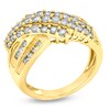 Thumbnail Image 2 of 1 CT. T.W. Diamond Three Row Crossover Ring in 10K Gold