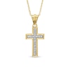 Thumbnail Image 0 of 1/15 CT. T.W. Diamond Cross Pendant in 10K Gold - 16"