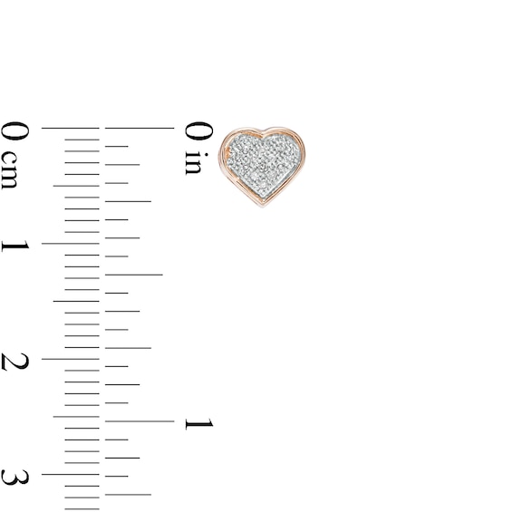 1/20 CT. T.w. Diamond PavÃ© Heart Stud Earrings in 10K Gold