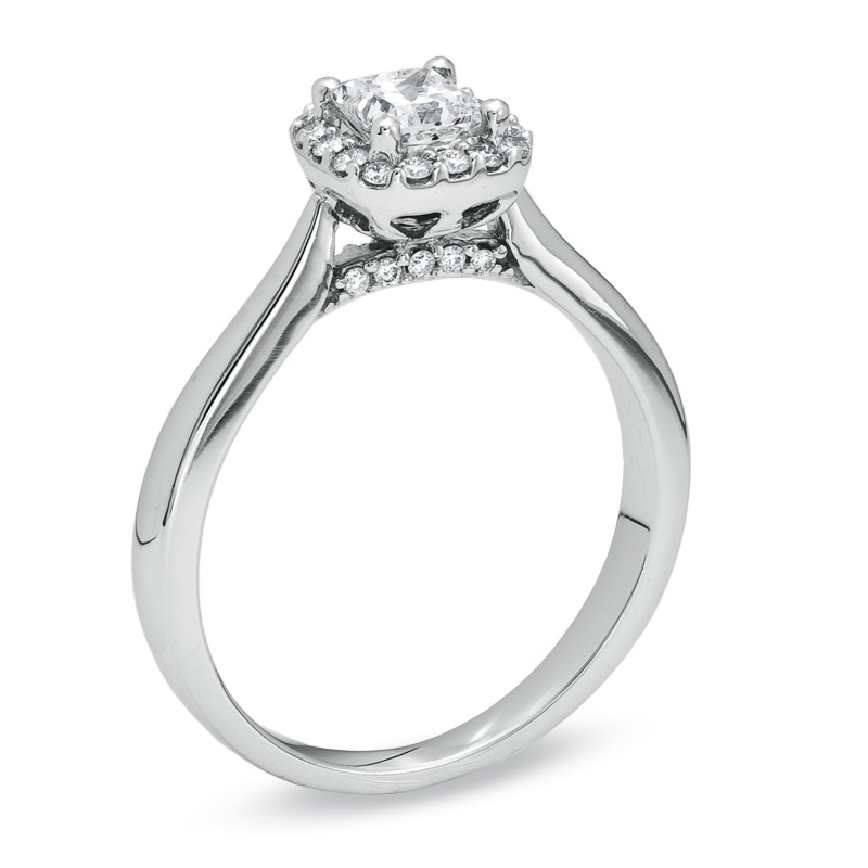 Main Image 2 of 5/8 CT. T.W. Princess-Cut Diamond Engagement Ring in 14K White Gold
