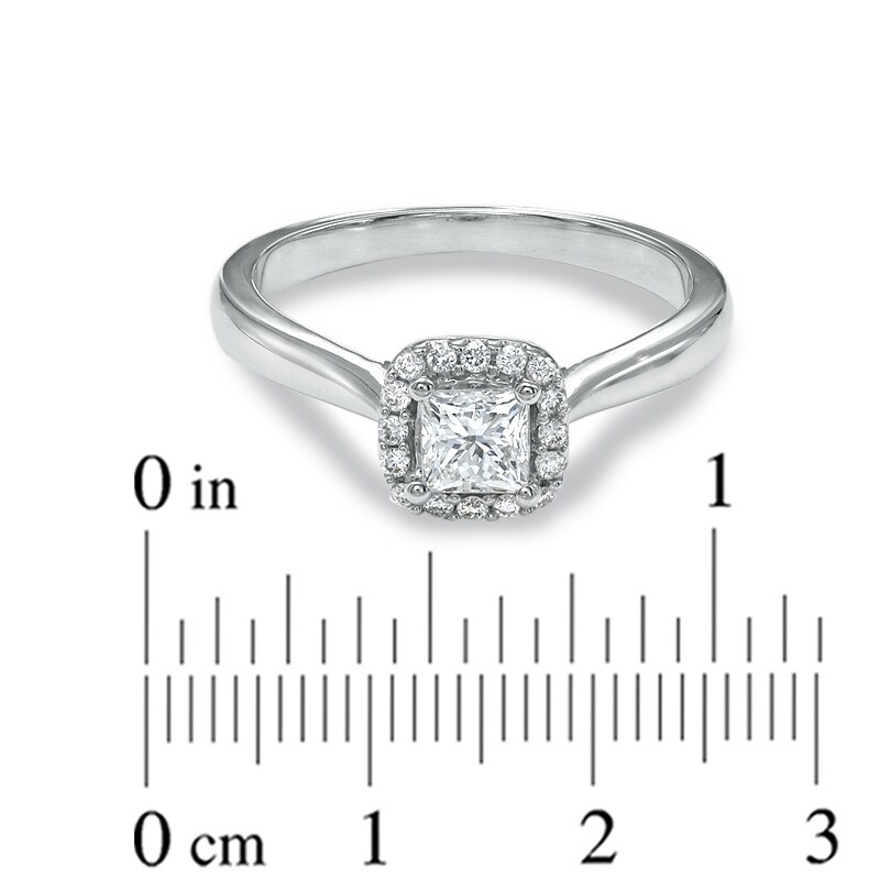 Main Image 3 of 5/8 CT. T.W. Princess-Cut Diamond Engagement Ring in 14K White Gold