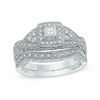 1/2 CT. T.W. Princess-Cut Diamond Twist Bridal Set in 14K White Gold