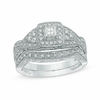 Thumbnail Image 1 of 1/2 CT. T.W. Princess-Cut Diamond Twist Bridal Set in 14K White Gold