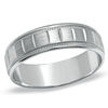 Thumbnail Image 1 of 6.0mm Diamond-Cut Wedding Band in 10K White Gold