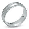 Thumbnail Image 1 of Men's 7.0mm Double Stripe Wedding Band in 10K White Gold