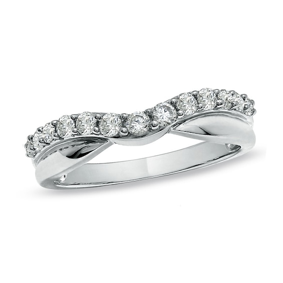 1/2 CT. T.w. Diamond Twist Contour Band in 14K White Gold