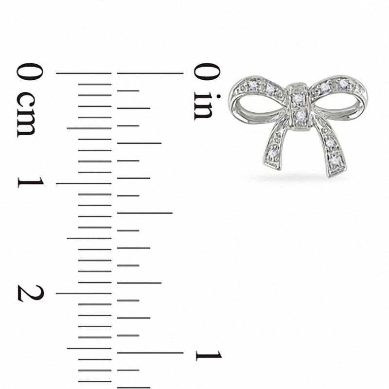 Diamond Accent Bow Earrings in Sterling Silver