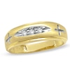 Thumbnail Image 0 of Ladies' Diamond Accent Cross Wedding Band in 14K Gold
