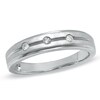 Thumbnail Image 0 of Ladies' Diamond Accent Three Stone Wedding Band in 14K White Gold