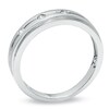 Thumbnail Image 1 of Ladies' Diamond Accent Three Stone Wedding Band in 14K White Gold