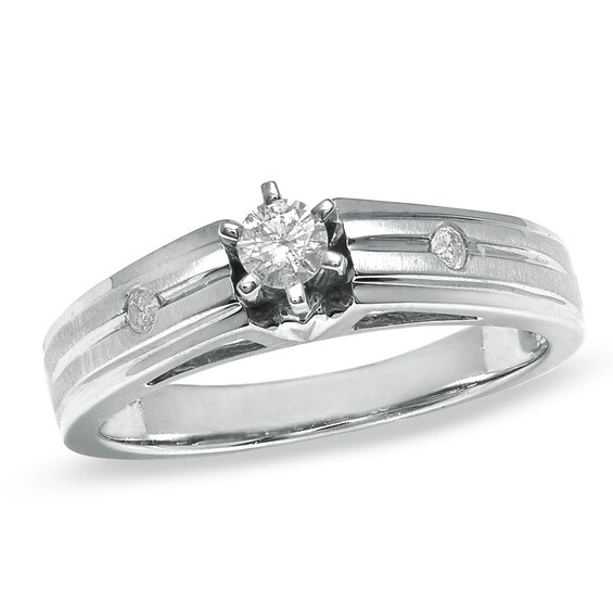 1/5 CT. T.W. Diamond Engagement Ring in 14K White Gold 1/5 CT. T.W. Diamond Engagement Ring in 14K White Gold