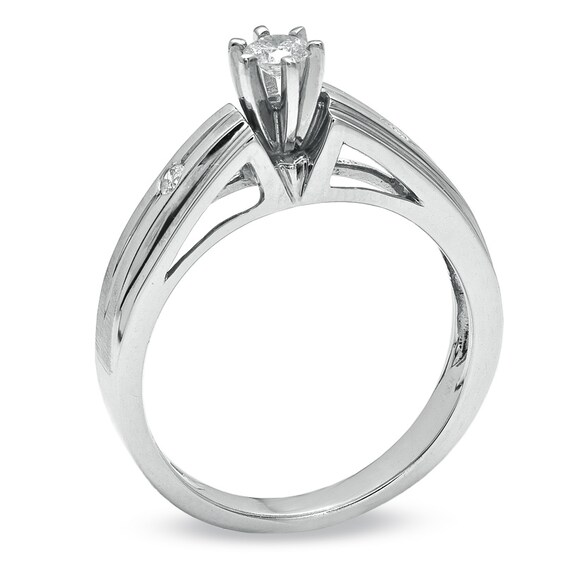 1/5 CT. T.W. Diamond Engagement Ring in 14K White Gold 1/5 CT. T.W. Diamond Engagement Ring in 14K White Gold