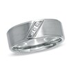 Thumbnail Image 1 of Diamond Accent Three Stone Slanted Ring in Stainless Steel - Size 9