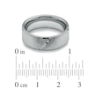 Thumbnail Image 2 of Men's Diamond Accent Three Stone Slanted Ring in Stainless Steel - Size 9