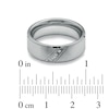 Thumbnail Image 3 of Diamond Accent Three Stone Slanted Ring in Stainless Steel - Size 9