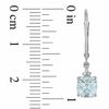 Thumbnail Image 1 of 6.0mm Cushion-Cut Aquamarine Earrings in 10K White Gold with Diamond Accents