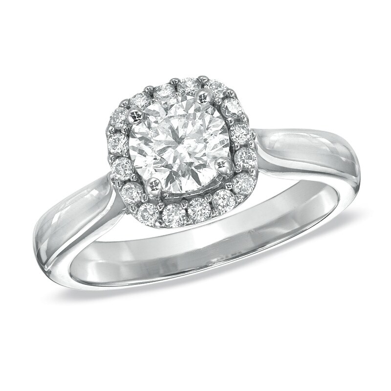1-1/4 CT. T.W. Diamond Frame Engagement Ring in 14K White Gold