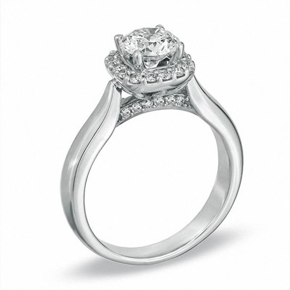 1-1/4 CT. T.w. Diamond Frame Engagement Ring in 14K White Gold