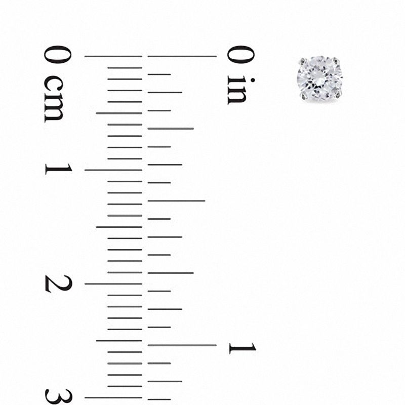 Main Image 2 of 4.0mm Lab-Created White Sapphire Stud Earrings in 10K White Gold