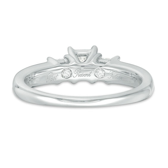 1-1/2 CT. T.w. Princess-Cut Diamond Three Stone Bridal Set in 14K White Gold