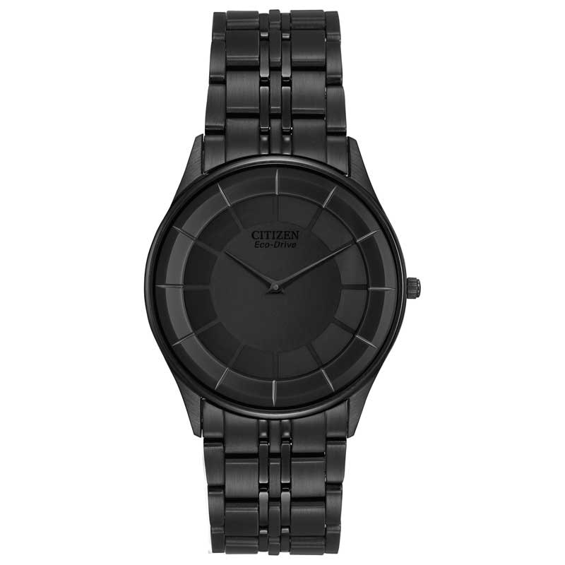 Main Image 1 of Men's Citizen Eco-Drive® Stiletto Black IP Watch with Black Dial (Model: AR3015-53E)