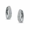 Thumbnail Image 1 of 1-1/2 CT. T.W. Diamond Pavé-Set Hoop Earrings in 14K White Gold