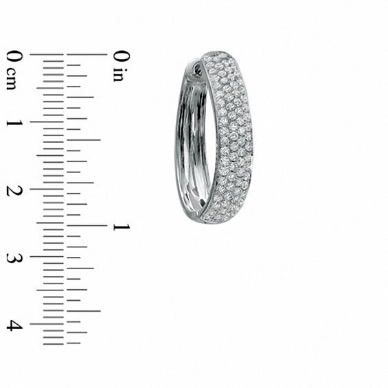 1-1/2 CT. T.w. Diamond PavÃ©-Set Hoop Earrings in 14K White Gold