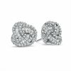 Thumbnail Image 1 of 1/2 CT. T.W. Round and Baguette Diamond Twisted Knot Earrings in 10K White Gold