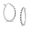 Thumbnail Image 1 of Diamond Fascination™ Black and White Alternating Hoops in Sterling Silver