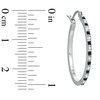 Thumbnail Image 2 of Diamond Fascination™ Black and White Alternating Hoops in Sterling Silver