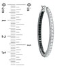 Thumbnail Image 2 of Diamond Fascination™ Black and White In and Out Hoops in Sterling Silver