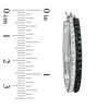 Thumbnail Image 2 of Diamond Fascination™ Black and White Double Pear-Shaped Hoops in Sterling Silver