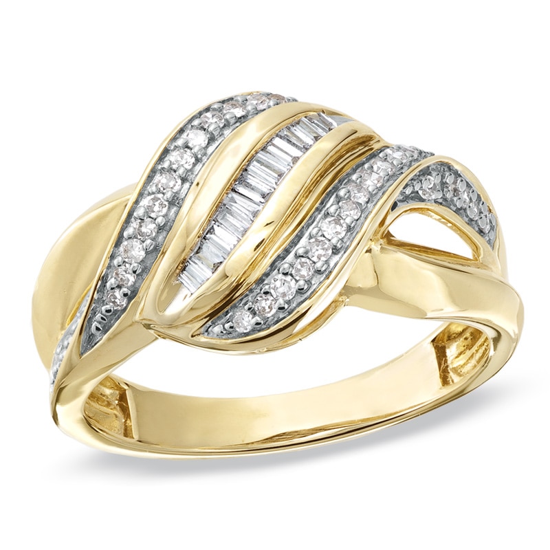 Main Image 1 of 1/4 CT. T.W. Diamond Seashell Ring in 10K Gold