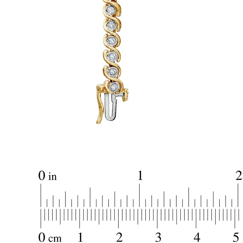 Main Image 3 of 1 CT. T.W. Diamond "S" Link Bracelet in 10K Gold - 7.25"