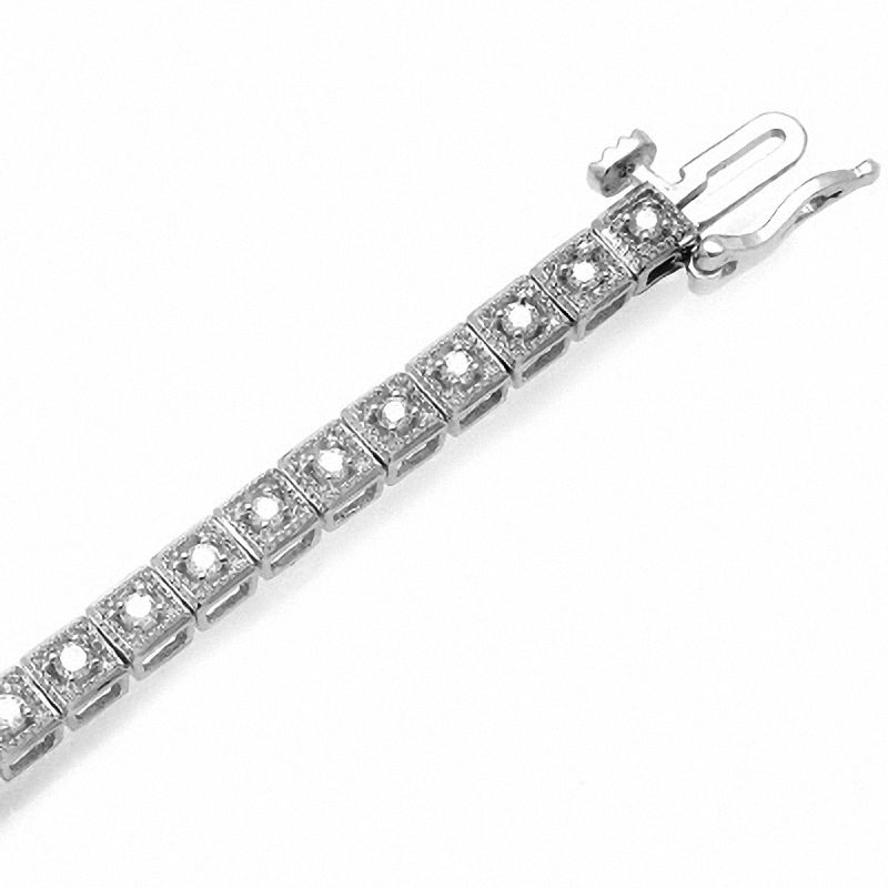 Main Image 1 of 1 CT. T.W. Diamond Bracelet in 10K White Gold - 7.25"